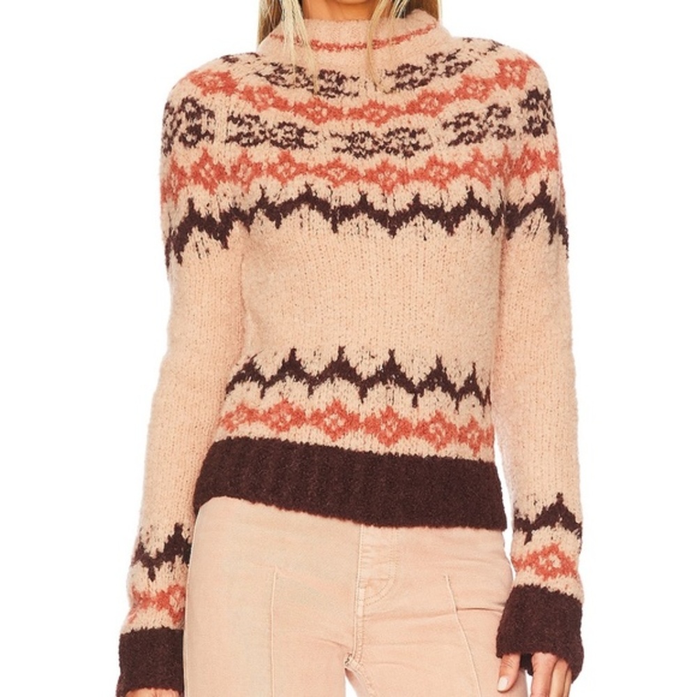 Smythe Pink and Brown Patterned Sweater